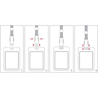 Держатель для бейджа c пластиковым замком черн.  Attache K-1022