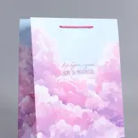 Пакет подарочный "Выше облаков" ламинированный 26 х 12 х 32 см