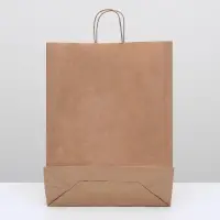 Пакет крафт без печати, круглая ручка 35&times;15&times;42 см
