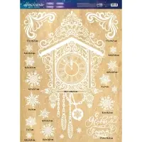 Наклейки на окна многоразовые &laquo;Новогодние часы&raquo;, 50&times;70 см