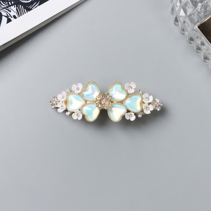 Заколка-автомат для волос Заколка-автомат для волос "Розмари элит" цветок, 6,5 см, золото