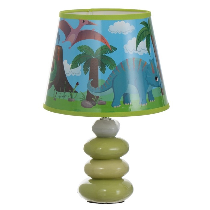 Настольная лампа  Настольная лампа "Динозавры" Е14 15Вт зеленый 20х20х30 см RISALUX