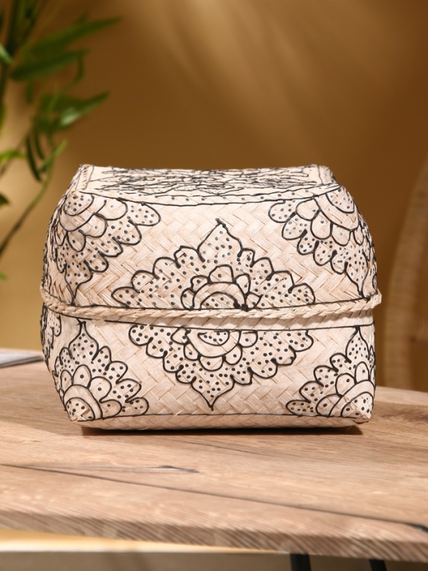 Корзинка плетеная "Бонтанг" бамбук 19х19х14 см, светлая