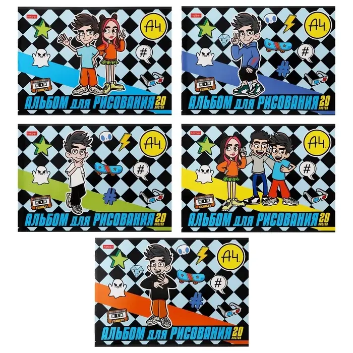 Альбом для рисования &laquo;Влад А4&raquo; А4, 20 листов, плотность листов 100 г/м&sup2;, обложка из мелованного картона, МИКС