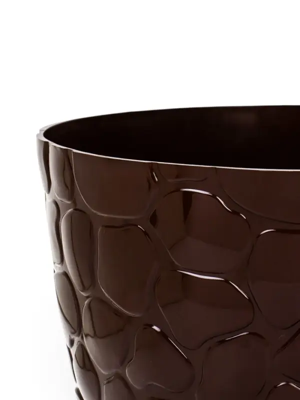 Горшок для цветов с поддоном &laquo;Камешки&raquo;, 8 л, пластик, шоколадный