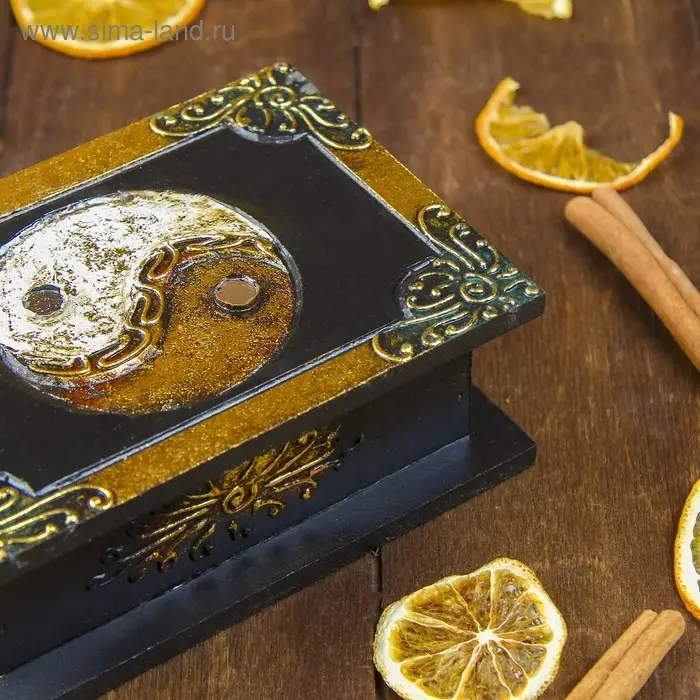 Шкатулка Шкатулка "Ин-Янь" 15х10х5 см, МДФ