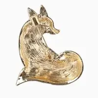 Брошь &laquo;Лиса&raquo; хитрая, стразы, цвет оранжево-белый в золоте