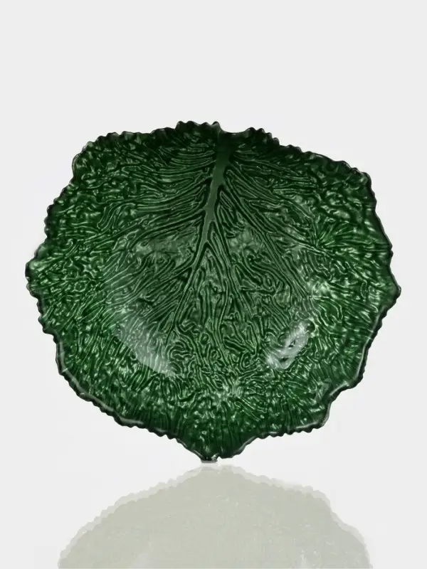 Набор салатников &laquo;Листья&raquo;, 3 шт., 380/750/1450 мл, стекло, зелёный