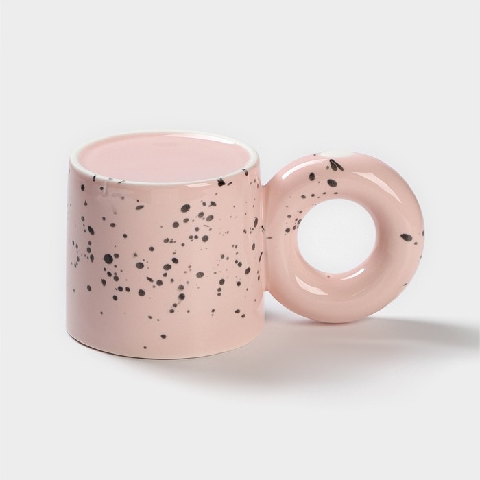 Кружка керамическая «Бублик», 300 мл, цвет розовый Кружка керамическая «Бублик», 300 мл, цвет розовый
