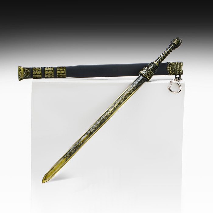 Сувенирное оружие подвесное мини Сувенирное оружие подвесное мини "Меч в стиле аниме", брелок, 28 см, чёрный с золотом