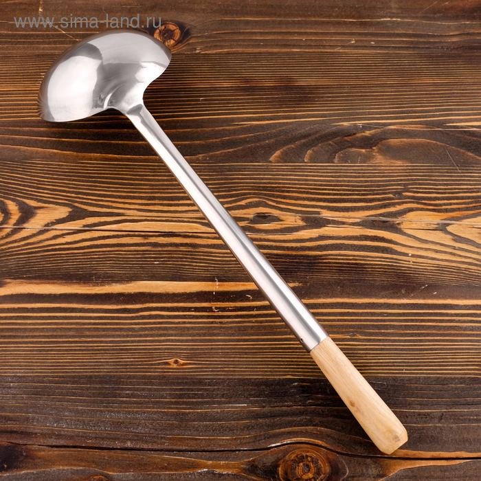 Поварешка для казана узбекская 52см, светлая деревянная ручка Поварешка для казана узбекская 52см, светлая деревянная ручка