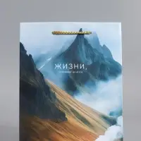 Пакет подарочный "Горы счастья" ламинированный 18 х 22,3 х 10 см