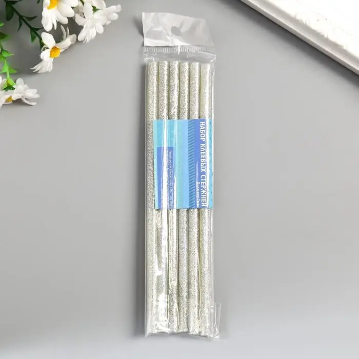 Клеевые стержни для клеевого пистолета Клеевые стержни для клеевого пистолета "Серебро" 7 ммх18 см (набор 6 шт)