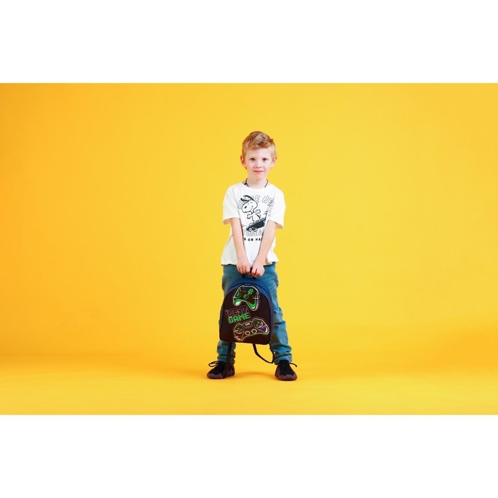 Рюкзак школьный текстильный «Джойстик», с нашивками, 27х23×10 см