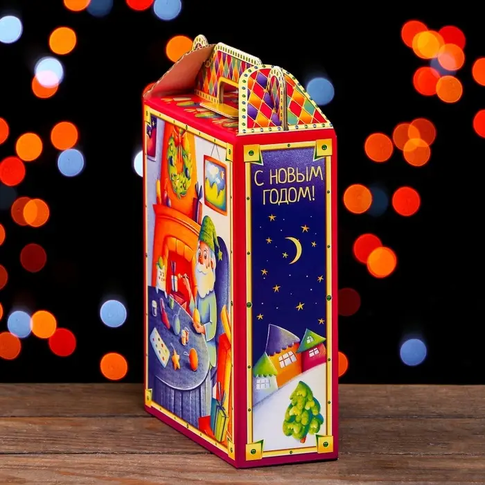 Подарочная новогодняя коробка «Гномы» 16.8×7×25 см Подарочная новогодняя коробка «Гномы» 16.8×7×25 см