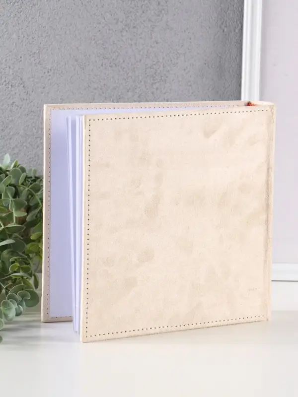 Фотоальбом на 200 фото 10х15 см "Бежевый" бумажные листы, замшевый 5х22,5х223см