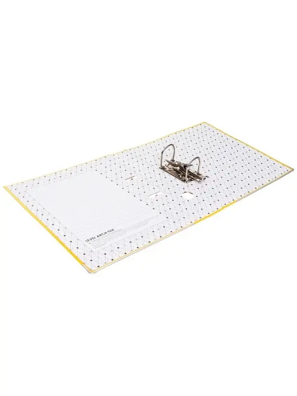 Папка-регистратор А4, 50 мм, ПВХ, тиснение &laquo;лен&raquo;, металлическая окантовка, карман на корешок, собранная, желтая