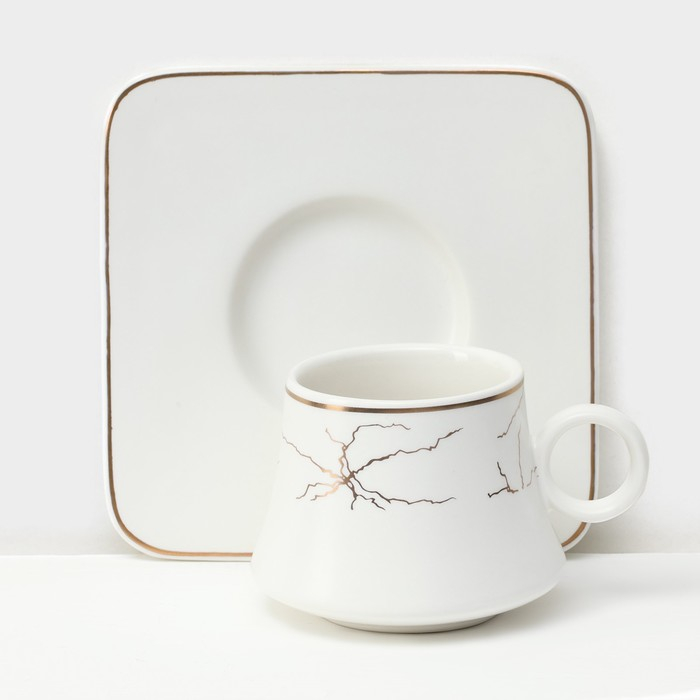 Набор керамический кофейный «Мейси», 12 предметов: 6 чашек 100 мл, 6 блюдец d=11 см, цвет белый Набор керамический кофейный «Мейси», 12 предметов: 6 чашек 100 мл, 6 блюдец d=11 см, цвет белый