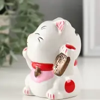 Копилка керамика "Манэки-нэко - иероглиф удача" розовый 7,2х8,3х10 см Копилка керамика "Манэки-нэко - иероглиф удача" розовый 7,2х8,3х10 см