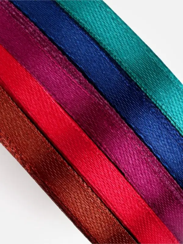 Атласная лента, набор 5 шт. &laquo;Вечерние огни&raquo;, 6 мм, 23&plusmn;1 м