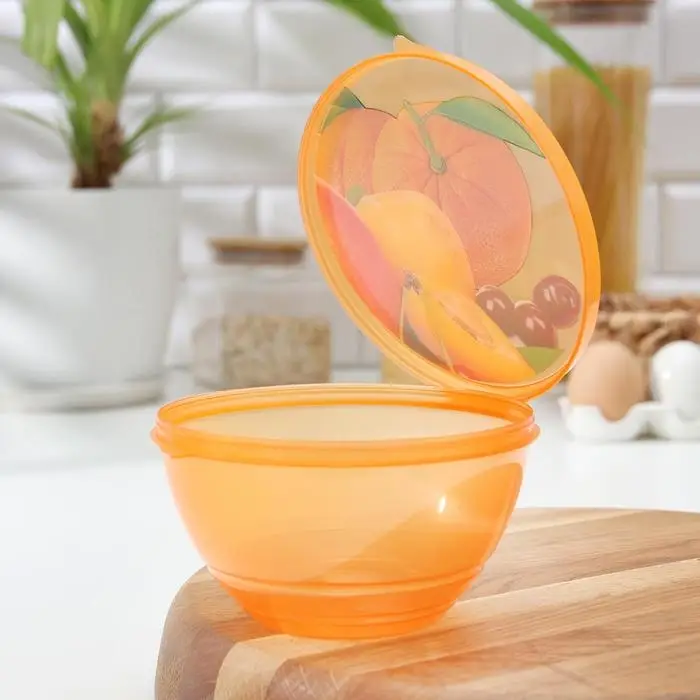 Контейнер для еды Доляна &laquo;Сочный фрукт&raquo;, пластик, 500 мл, оранжевый