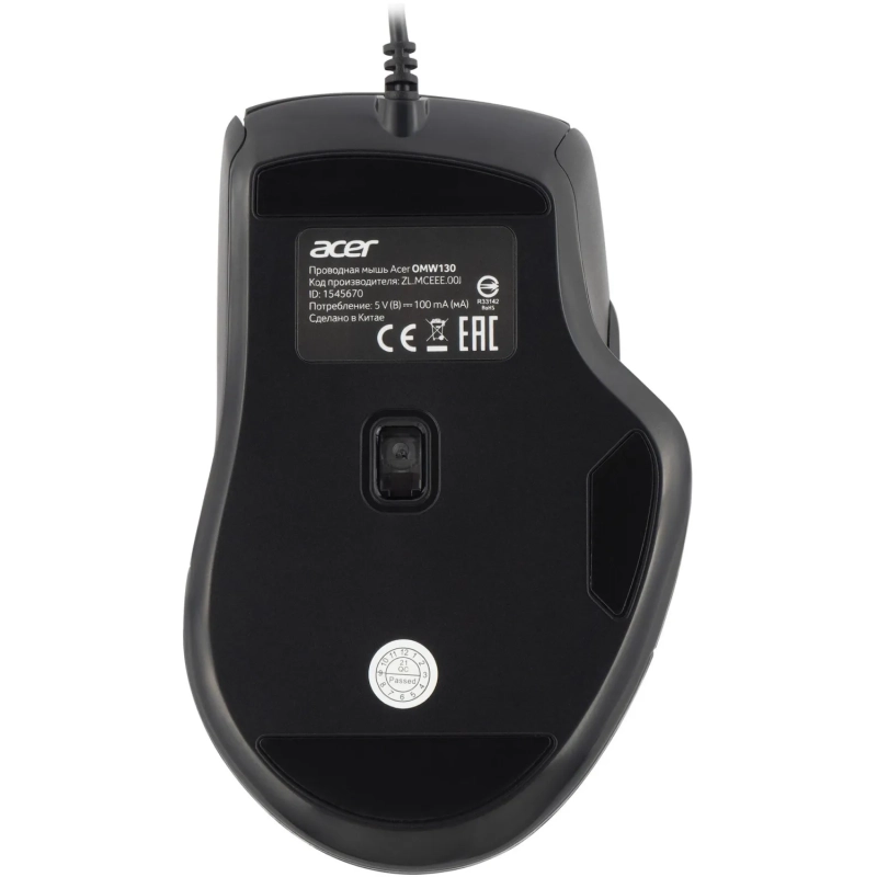 Мышь компьютерная Acer OMW130 black (3600dpi) USB(ZL.MCEEE.00J)