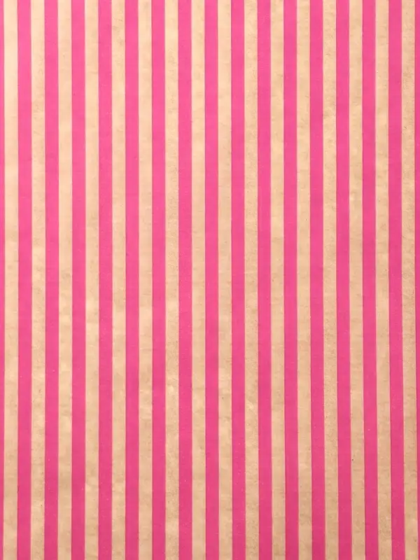 Бумага упаковочная крафт Бумага упаковочная крафт "Полосы розовые", 0,68 х 10 ±5% м, 60 гр