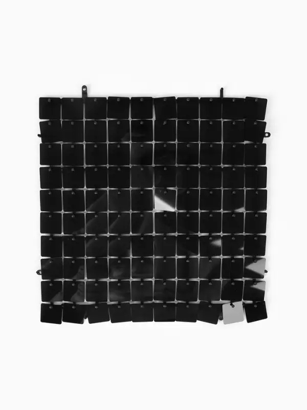 Панель с пайетками для фотозоны, квадратные, 30&times;30 см, чёрная