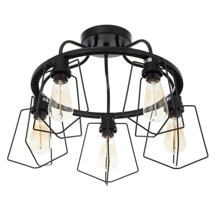 Люстра Люстра "Компакт" 5x40Вт E27 черный 53х53х42 см.