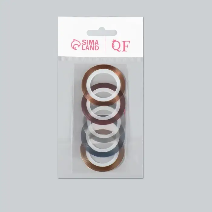 Ленты клеевые для декора, 5 шт., 1 мм, 18 м, разноцветные