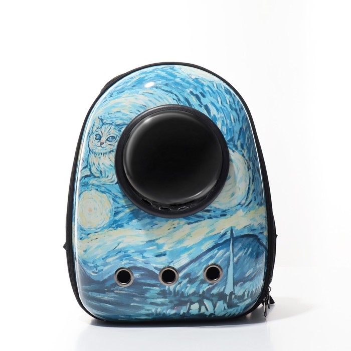 Рюкзак для переноски кошек и собак Рюкзак для переноски кошек и собак "Волны", с окном, 32 х 26 х 44 см