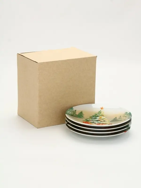 Посуда новогодняя «Новый Год», набор 4 предмета: тарелка Посуда новогодняя «Новый Год», набор 4 предмета: тарелка