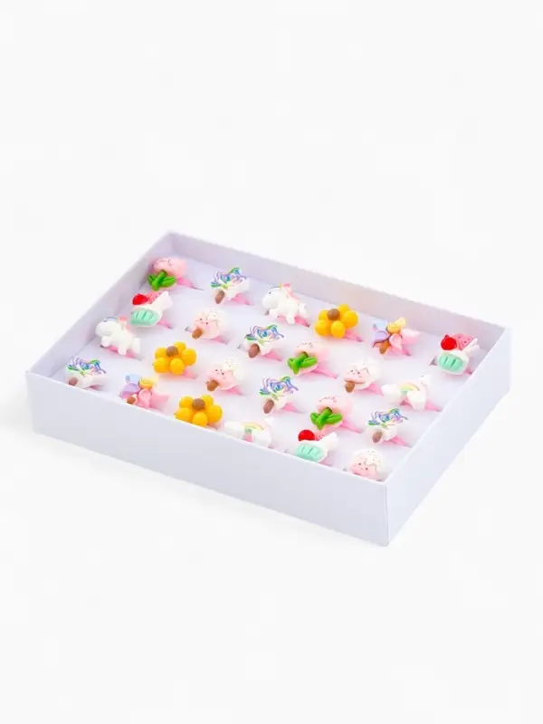 Кольцо «Выбражулька» единорог, сладости, форма МИКС, цветное, безразмерное Кольцо «Выбражулька» единорог, сладости, форма МИКС, цветное, безразмерное