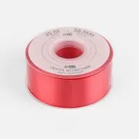 Лента атласная TEIRA, двухсторонняя, 38 мм, 25&plusmn;1 м, красная №0250