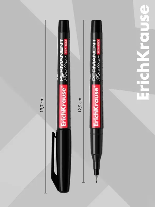Маркер-линер перманентный ErichKrause. FP-50, чёрный, узел 0.6 мм
