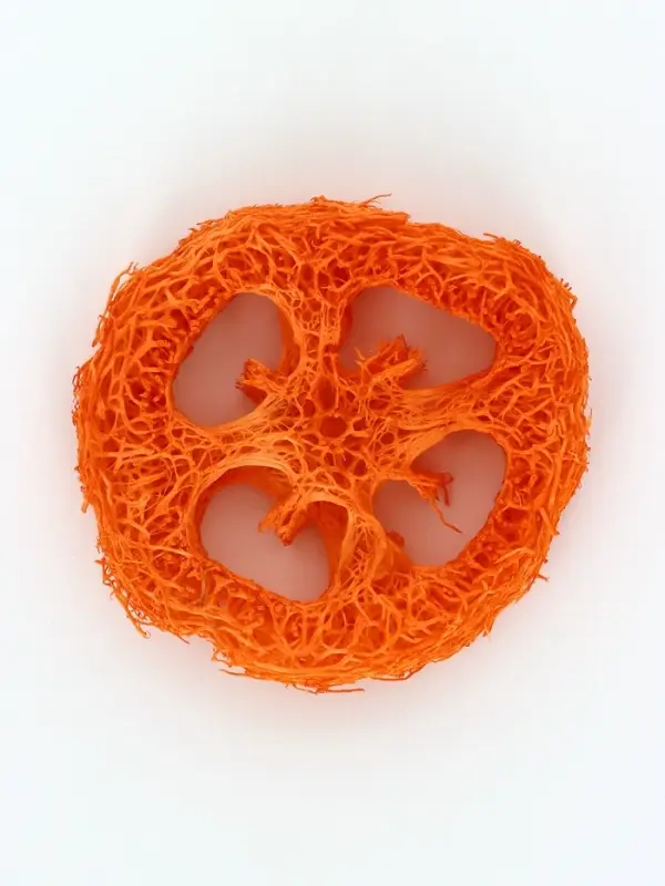 Игрушка-погрызушка из люффы 4-5 см, оранжевая Игрушка-погрызушка из люффы 4-5 см, оранжевая