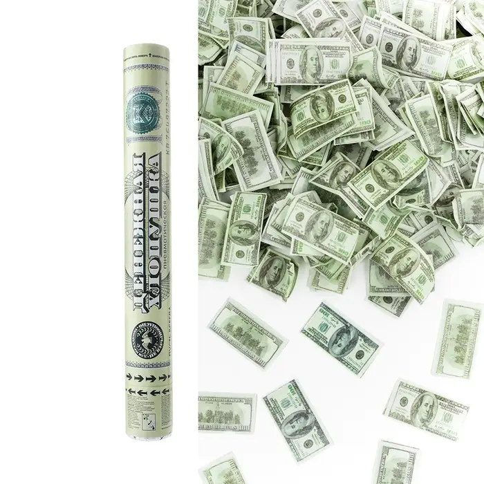 Хлопушка пневматическая  Хлопушка пневматическая "Деньги, Доллары"  (16/40 см)