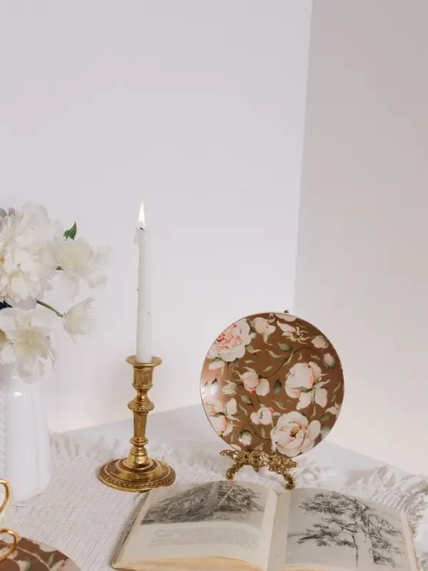 Тарелка WY Pink O'hara, d=20 см, фарфор, коричневая