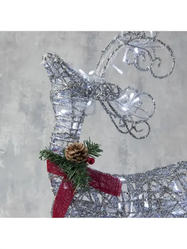 Светодиодная фигура &laquo;Олень&raquo;, 30&times;60&times;12 см, металл, 220 В, свечение белое