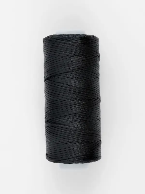 Нитки вощёные, плетёные, плоские, 150D/16, 0.8 мм, 50 &plusmn; 2 м, цвет чёрный