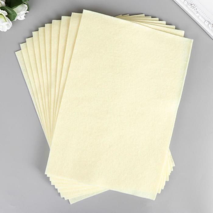 Фетр жёсткий Фетр жёсткий "Топленое молоко" 1 мм (набор 10 листов) формат А4