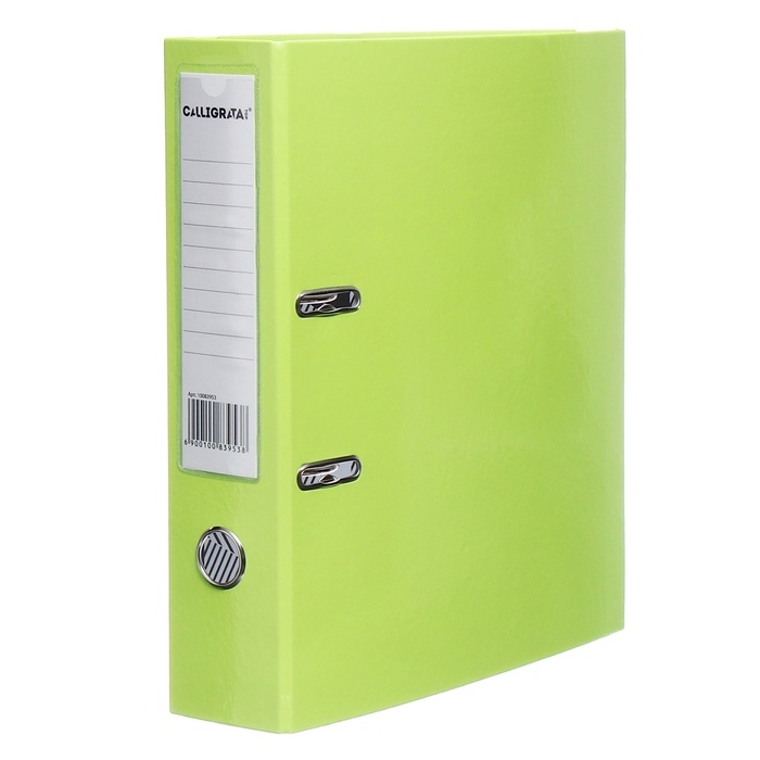 Папка-регистратор, Calligrata, А4, 75 мм, ламинированная, светло-зеленый Папка-регистратор, Calligrata, А4, 75 мм, ламинированная, светло-зеленый