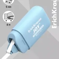 Корректирующая лента 5 мм &times; 6 м, ErichKrause JOY Pastel, компактный размер, защитный колпачок, микс (цена за 1 шт.)