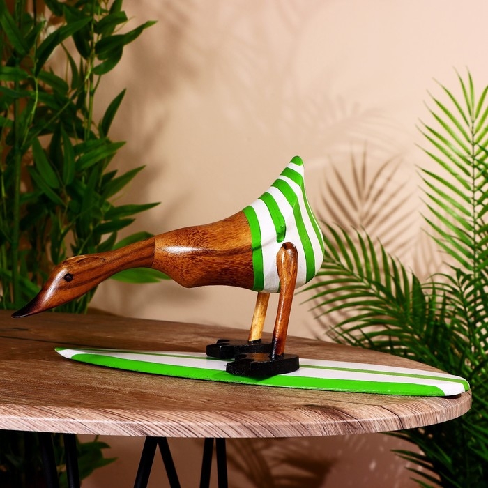 Сувенир "Утка на сёрфе" дерево 40 см