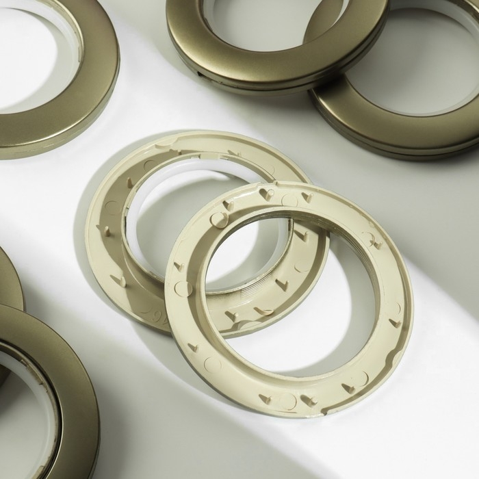 Люверсы для штор, d = 4,1/7,5 см, 10 шт, цвет бронзовый Люверсы для штор, d = 4,1/7,5 см, 10 шт, цвет бронзовый