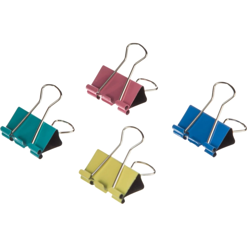 Зажимы для бумаг 32мм 12шт/уп, цветные, в карт.коробке