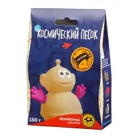 Игрушки в наборе ТМ "Космический песок" жёлтый + формочка 150 г. Пакет. Игрушки в наборе ТМ "Космический песок" жёлтый + формочка 150 г. Пакет.