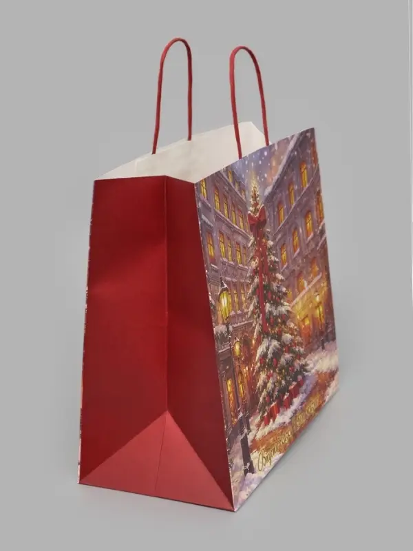 Пакет подарочный крафтовый &laquo;Сказка&raquo;, 32&times;28&times;15 см