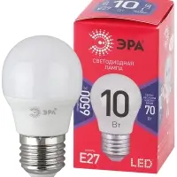 Лампа светодиодная LED 10 Вт 800Лм 6500К шар холодный E27 220-240В LED P45-10W-865-E27 Red Line