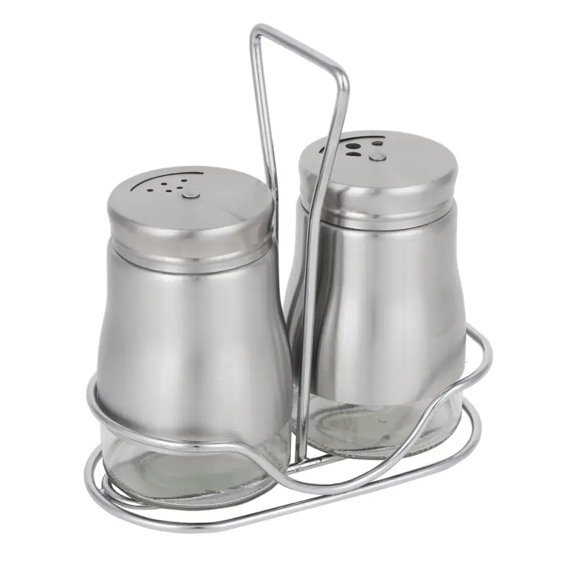 VETTA Набор солонок 2шт с подставкой "Классик" , нерж.сталь, стекло